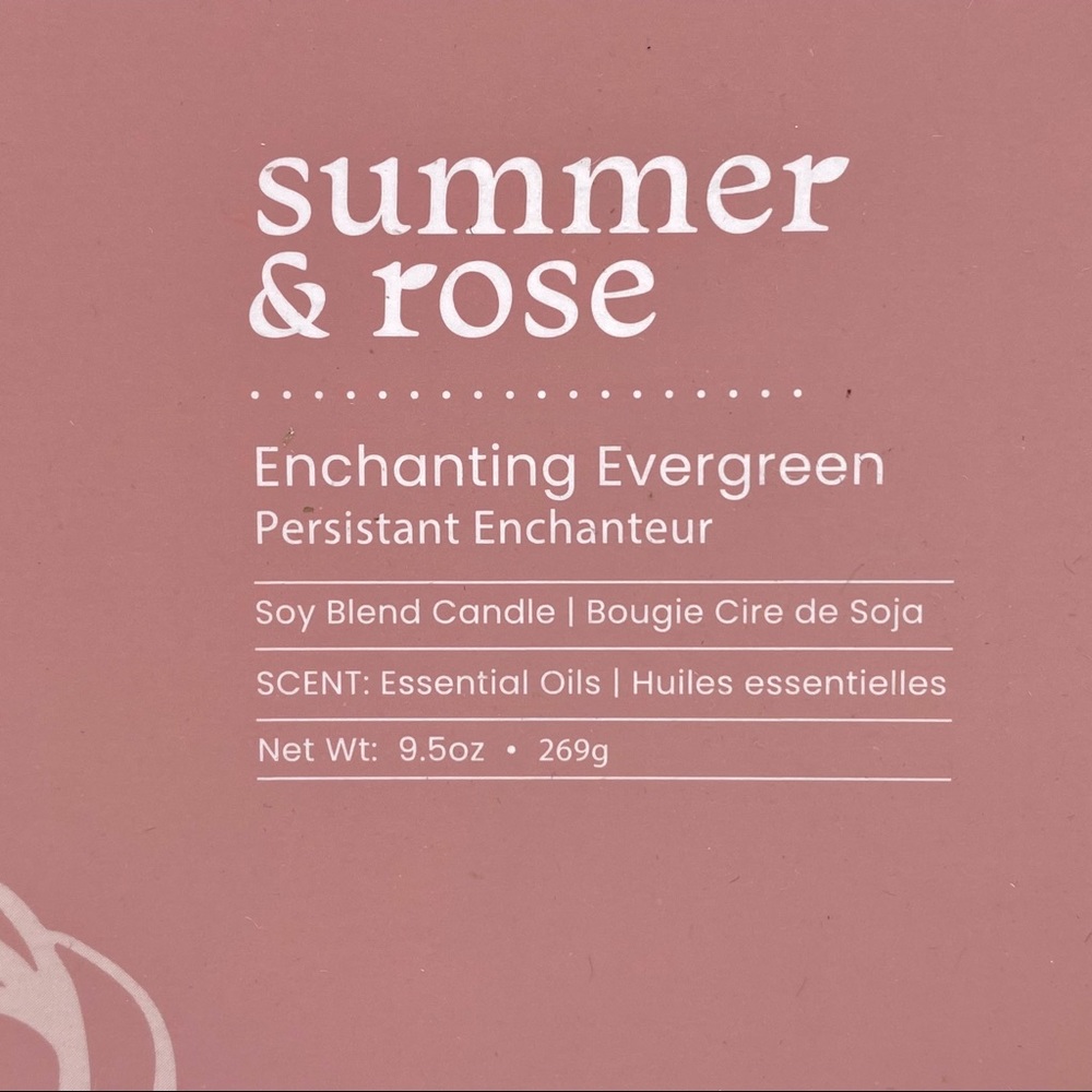 NIB Summer & Rose Enchanting Evergreen Candle - Picture 6 of 9